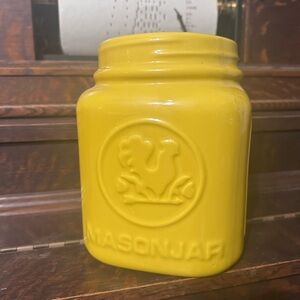 Yellow Mason Jar Ceramic Container